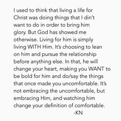 a poem written in black and white with the words i used to think that living a life for christ was doing things that i didn't