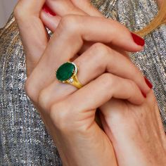 4.80 Carat Emerald Ring with Diamond Accents in 18kt Gold Over Sterling | Ross-Simons Emerald Ring Design, May Birthdays, Diamond And Emerald Ring, Emerald Ring Vintage, Emerald Birthstone, Green Emerald Ring, Emerald Ring Gold, Ring Emerald, Fine Jewelery