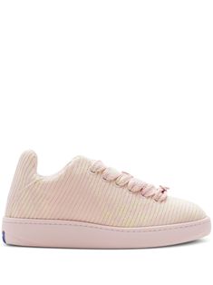 light pink knitted upper check pattern round toe front lace-up fastening branded insole logo at the sole We've partnered with Good On You — an independent agency that rates how brands perform in relation to their impact on the planet, people and animals, with a multi-criteria rating simplified to a five points scale. In order to be awarded our conscious label, larger brands need to score a minimum of four out of five ('Good'), while smaller brands must score at least three out of five ('It's A S High-top Sneakers With Woven Sole, Pink Custom Lace-up Sneakers With Textured Sole, Pink Custom Sneakers With Textured Sole, Trendy High-top Sneakers With Woven Sole, Comfortable Low-top Sneakers With Woven Sole, Trendy Pink Textile Sneakers, Comfortable Pink Lace-up Sneakers, Trendy Textile Sneakers With Rubber Waffle Outsoles, Pink Textile Sneakers With Vulcanized Sole