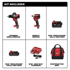 an instruction manual showing how to use the milwaukee impact drill and other tool attachments