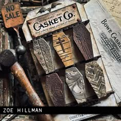 an assortment of wood and metal items are displayed in this book cover for the case it co