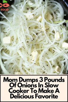 mom dumps 3 pounds of onions in slow cooker to make a delicious favorite