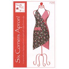 a sewing pattern for a dress with an apron on it