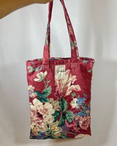 A lightweight floral tote bag. Floral Tote Bag, Patchwork Bags, Richmond Va, No. 2, United States, Ships, Tote Bag, Purses And Bags, Etsy Uk