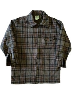 Price reduced by 20%! Priced as marked. Vintage Burnside wool full zip large jacket in brown, gray and beige tartan plaid flannel. Excellent vintage condition! Plaid Wool Button-up Outerwear, Fitted Long Sleeve Flannel Shirt For Winter, Winter Plaid Wool Flannel Shirt, Fall Wool Button-up Flannel Shirt, Wool Button-up Flannel Shirt For Fall, Casual Plaid Wool Outerwear, Wool Flannel Button-up Shirt For Fall, Brown Long Sleeve Flannel Shirt For Winter, Winter Brown Long Sleeve Flannel Shirt