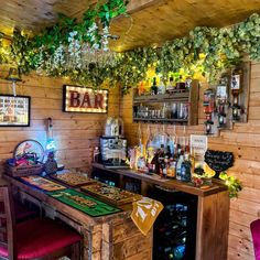 Dunster House Log Cabin Garden Bar Pub Shed Garden Log Cabin, Diy Garden Bar, Party Shed, Garden Bar Ideas