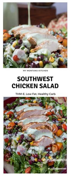 Southwest Chicken Salad (Low Fat, THM-E) #trimhealthymama #thm #thme #lowfat #southwest #chicken #salad #summermeals #greendressing Montana Kitchen, Thm E, Thm Dinner, Southwest Chicken Salad, Trim Healthy Recipes, Trim Healthy Momma, Best Healthy Diet, Low Carb High Fat Diet