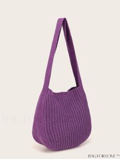 BagForLove - Stylish Crochet Bag - Perfect for Your Vacation Getaway Everyday Knitted Shoulder Bag, Casual Purple Pouch Bag, Casual Purple Beach Bag For Everyday, Casual Crochet Pouch Shoulder Bag, Casual Crochet Handheld Bag, Casual Knitted Pouch Bag, Casual Purple Pouch Shoulder Bag, Casual Purple Tote Bag, Casual Purple Hobo Bag For Travel