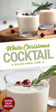 White Christmas Cocktail Drinks Alcohol Recipes Christmas, Holiday Margaritas Christmas Drinks, Yule Cocktails, Creamy Christmas Cocktails, Pretty Christmas Drinks, Christmas Alcohol Drink, Christmas Party Drink Ideas, White Christmas Drink, Winter Mixed Drinks