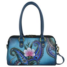 PRICES MAY VARY. HAND-PAINTED PREMIUM HANDBAG: Art-inspired handbags for women; this premium leather multi-compartment satchel bag gets softer and more supple with use; top zipper entry opens to 2 large main sections that hold many personal items when on the go GENUINE LEATHER: Pliant and organic 100% cowhide full-grain leather fully absorbs paint for exquisite design making; our skilled artisans have only the best materials to work with to create stunning works of art BEAUTIFUL VIBRANT DESIGNS: Artistic Blue Shoulder Bag For Travel, Artistic Blue Shoulder Bag For Daily Use, Artistic Leather Shoulder Bag, Artistic Bags For Everyday Use, Artistic Leather Satchel Shoulder Bag, Artistic Leather Satchel Bag, Artistic Satchel Shoulder Bag For Daily Use, Artistic Leather Shoulder Bag For Daily Use, Artistic Leather Travel Bag