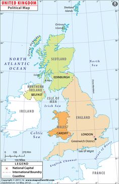 the united kingdom is shown in this map