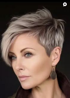 Short Haircut Asymmetrical, Asymetrical Short Haircut, Short Asymmetrical Hairstyles Edgy, Short Asymmetrical Haircut Thick Hair, Long Pixie Haircut 2024, Women’s Asymmetrical Haircut, Haircut Gray Hair, Blonde Pixie Hair