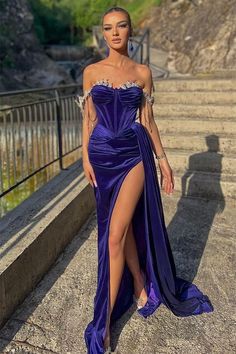 Dark Blue Prom Dress Long, Prom Dress With Ruffles, Dark Blue Prom Dress, Prom Dresses Long Blue, Mermaid Prom Dress, Dress With Ruffles, Mermaid Evening Dresses, Trendy Designs