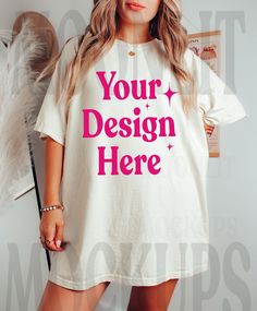 White Custom Print Shirt With Relaxed Fit, White Shirt With Custom Print In Relaxed Fit, Oversized White Top With Custom Print, Oversized White Tops With Custom Print, Cream Relaxed Fit Crew Neck Shirt, White Oversized Shirt With Custom Print, Oversized White Shirt With Text Print, Comfort Color Mockup, Stolen Image