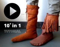 Extensive Video Course : "The Base" - Make your own Patterns for Moccasins and Boots in 10+ Different Styles - DIY Barefoot Leather Shoes Diy Moccasin Boots, How To Make Moccasin Boots, How To Make Moccasins Step By Step, Diy Barefoot Shoes, Earthing Moccasins Pattern