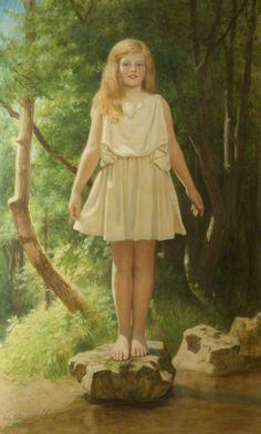 Stepping Stones: Pamela, 1929 - John Maler Collier Weeping Woman, John Everett Millais, Beauty In Art, Academic Art, English Artists, National Portrait Gallery