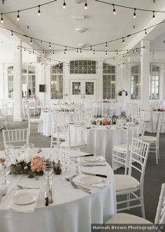 tables and chairs are set up for an event