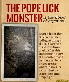 an old poster with the caption'the pope lick monster is the joker of crypts '