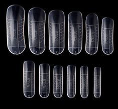 Specifications:100% brand new and high qualityProduct Name: Building Mold Nail Tips for ExtensionShape: As the pictures showColor: Clear Quantity: 240pcs/boxMaterial: Resin  Features: Mutiple size for Mutiple nail shapes.Fit nail surface curve, great flexbility not easy to break.Extend nails quickly, Natural and Beautiful. Reusable nail extension mold, healthy and environmental.Non-toxic and tasteless, safety choice for nail tips.  Usage:   1. File and polish your nail surface gently.   2. Apply Extension Nail Art, Gel Polish Designs, New Nail Art Design, Sky Nails, Gel Set, Nail Art Gel, Gel Nail Tips, Studded Nails, Uv Gel Nail Polish