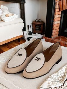 The Sheridan Rd. Belgian Loafer No. 2095 Elegant Slip-on Slippers With Round Toe, Elegant Slip-on Oxfords With Contrast Sole, Formal Beige Slip-ons With Leather Sole, Classic Cream Slip-on Moccasins, Formal Beige Tassel Loafers With Round Toe, Elegant Tassel Loafers With Brogue Detailing And Cap Toe, Closed Toe Slip-on Tassel Loafers For Galas, Slip-on Tassel Loafers For Galas With Closed Toe, Elegant Wingtip Tassel Loafers For Galas