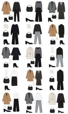 Autumn Capsule Wardrobe 2018. Workwear Outfit Options Mom Office Outfit, Autumn Capsule Wardrobe, Workwear Winter, Winter Workwear, Fesyen Islam, Fashion Work Outfit, Outfit Options