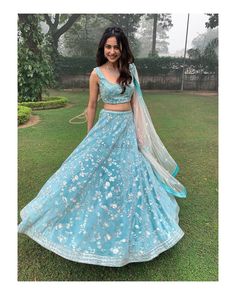 Wedding Guest Lehenga, Guest Lehenga, Lehenga Look, Indian Bridesmaid Dresses, Blue Lehenga