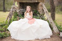 Little girl wearing mother's wedding dress.  The idea is to display this photo on her wedding day. Villa Rica Georgia, Villa Rica, Baby Poses, Wedding Dresses Photos, Princess Bride