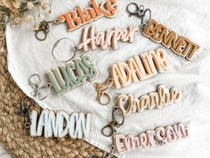 Personalized Kids Backpack Name Tag - Charlie + Pine Kids Name Tags, Name Keychains, Nametags For Kids, Personalized Backpack Kids, Family Birthday Board, Kids Growth Chart, 3d Name, Kids Menu, Acrylic Keychains