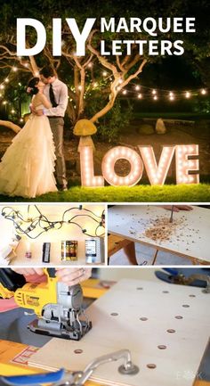 diy marquee letters and love lights are the perfect way to decorate your wedding