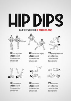 a poster showing how to do hip dips