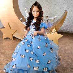 Beautiful flower girl dresses / dress /party / birthday /weddimg dresses #flowergirl #peageantgirl #flowergirls #princessdress #daminha #flowergirldress #flowergirldresses #minibride #firstcommunion #firstcommuniondress #weddinggown #weddingdress #weddingday #weddingideas #weddingdecor #wedding #promdress #pageantdress #hochzeit #braut #bride #bridalgown #bridaldress #tulldress Blue Floor-length Dress For Fancy Dress, Blue Floor-length Fancy Dress, Fitted Light Blue Gown For Dress-up, Light Blue Fairytale Dress For Party, Fitted Blue Fairy Dress, Blue Fairytale Fairy Dress With Ruffles, Blue Fairytale Tulle Dress, Light Blue Fairytale Party Dress, Blue Fairy Dress With Ruffles