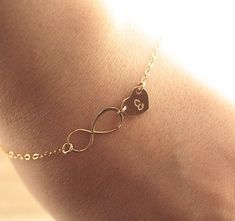 Personalized Infinity Bracelet, Initial Bracelet, Gold Filled Infinity Bracelet, Mother's Heart Brac Initial Bracelet Silver, Infinity Anklet, Silver Infinity Bracelets, Initial Bracelet Gold, Initial Fonts, Bridesmaids Jewelry, Mothers Heart, Mothers Bracelet, Bracelet Initial