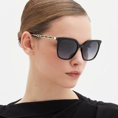 Nova Women's Sunglasses in Black Acetate | Aspinal of London Elegant Glass Aviator Sunglasses With Tinted Lenses, Modern Square Sunglasses With Gradient Lenses, Elegant Glass Aviator Sunglasses With Polarized Lenses, Square Frame Aviator Sunglasses With Gradient Glass Lenses, Elegant Glass Aviator Sunglasses With Uv Protection, Elegant Aviator Sunglasses With Uv Protection, Square Frame Aviator Sunglasses With Gradient Lenses, Square Frame Glass Aviator Sunglasses With Gradient Lenses, Elegant Mirrored Aviator Sunglasses For Spring