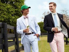 PHOTOS: Kentucky (Derby) Fried Men Sizzle In Seersucker / Queerty Kentucky Derby Mens Attire, Kentucky Derby Men, Frat Boy Outfit, Summer Wedding Style