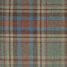 a plaid pattern is shown in brown, blue and green