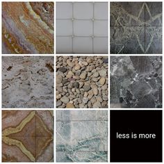 several different types of marbles with the words less is more