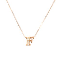 When only diamonds will do.  Be Inspired by our meticulously crafted and beautifully styled initial letter pendant necklace that sparkles with the brilliance of diamonds.  Pretty and petite, this elegant initial pendant necklace is perfect for those who covet delicate jewellery with extra sparkle. Rosegold dipped sterling silver is handset with white round brilliant diamonds to add a touch of everyday luxury.  Initials make this the perfect personalised birthday gift.  Finished with a lobster cl Best Selling Jewelry, Delicate Jewellery, Letter Pendant Necklace, Necklace Rose Gold, Initial Pendant Necklace, Everyday Luxury, Printed Jewelry, Letter F, Necklace Rose