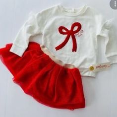 You’re Buying An Adorable 2 Piece Christmas Outfit In A Size 18 Months. Questions? Leave A Comment Below! White Winter Party Set, Cute Festive Winter Sets, Holiday Festive Red Set, Festive Red Holiday Sets, Festive Red Holiday Set, Cute Cotton Holiday Sets, Cute Cotton Sets For Holidays, Playful Red Sets For Winter, Playful Red Winter Sets