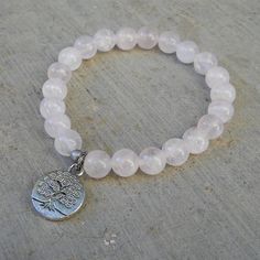 Bracelets - Healing And Wisdom, Genuine Rose Quartz Gemstone Mala Bracelet With Tree Of Life Charm Beads Meaning, Pure Yoga, Heart Healing, Rose Quartz Bracelet, Men Bracelet, Chakra Jewelry, Mala Bracelet, Chakra Bracelet, Yoga Jewelry