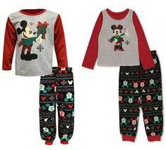 Disney's Mickey & Minnie Mouse strikes a pose on the top of this fun pajama set from Briefly Stated, complete with matching allover Mickey-Mouse-print pants. Top: crewneck; contrast long sleeves; graphic print at front Bottom: elastic waist; ribbed hem; Fleece Polyester Various sizes for boys and girls Also available in size M and XL in Women. Please check out my store. Brand new with tag [XM2] We combine shipping. Each additional piece you've purchased in the same order is $2 more in shipping. Matching Family Christmas Pajamas, Disney Toddler, Family Pajama Sets, Disney Pajamas, Best Pajamas, Christmas Pajama Set, Cozy Pajamas, Mouse Print, Soft Pajamas