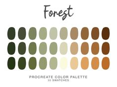 Forest Green Interior Design Color Palettes, Forest Colour Pallete, Color Palette Enchanted Forest, Color Palets Green, Forest Colour Scheme, Forest Aesthetic Color Palette, Nature Colour Pallet, Forest Pallet Color Schemes, Nature Colors Aesthetic