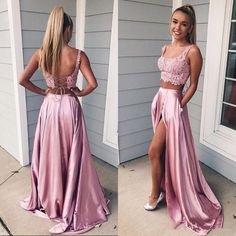 Two Piece Prom Dress, Two Piece Prom, 2 Piece Prom Dress, Prom Dresses Long Pink, Prom Dresses Elegant, Pink Prom Dress, Dresses Formal Elegant, Cute Prom Dresses, Piece Prom Dress