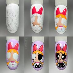 Nail Art Dessin, Summer Nails Art Designs, Cartoon Nail Art, Summer Nails Art, Nails Art Designs, Nail Designs Tutorial