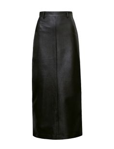 Chic black thick matte leather skirt with belt loop waist and slit back hem. This classic silhouette is a sleek and timeless look that is sure to be a go-to in your wardrobe. Brand Pixie Market 100% faux leather Fully linedSize XS waist 24" hips 35.5"Size S waist 26"hips 37"Size M waist 28" hips 39.5"Size L waist 30.5" hips 41"Total length 36.5"Model is wearing a size small and model's height is 5.10" Black Leather Maxi Skirt, Leather Skirt Outfit 2023, Black Leather Long Skirt, Maxi Leather Skirt Outfit, Long Leather Skirt Outfit, Leather Skirt Long, Maxi Leather Skirt, Leather Long Skirt, Leather Maxi Skirt