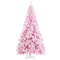 a pink christmas tree is shown on a white background, it's very pretty