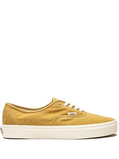 mustard yellow/white canvas tonal design branded insole flat rubber sole front lace-up fastening round toe These styles are supplied by a premium sneaker marketplace. Stocking only the most sought-after footwear, they source and curate some of the most hard to find sneakers from around the world. Sneakers Vans, Gold Outfit, Men's Vans, Vans Shop, Yellow Mustard, Vans Sneakers, Vans Authentic, White Canvas, Mustard Yellow