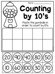 counting by 10's worksheet with numbers