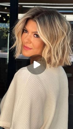 Blonde Bob Hair Color Ideas, Blonde Shaggy Bob With Bangs, Chin Length Hair For Square Faces, Bobs And Lobs Haircut, Funky Bob Hairstyles New Looks, Contour Bob Hair, Short Dark Blonde Balayage, Blonde Short Bob Hairstyles, Honey Blonde Medium Length Hair