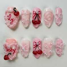 Cake Nails Design, Birthday Cake Nails, Dessert Nails, Cake Nails, Birthday Nail Designs, Pretty Gel Nails, Almond Acrylic Nails, Kawaii Nails