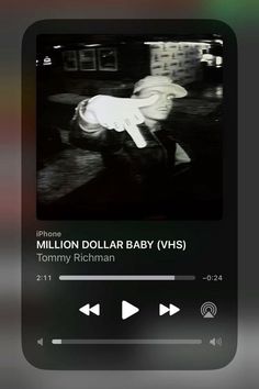 an iphone screen with the text million dollar baby v1s on it and music player